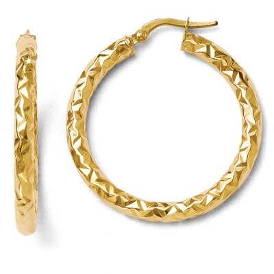 Leslie&#39;s ForeverLite Polished and Textured Hoop Earrings - 14k Gold HB-LE438, MPN: LE438, 883957023…