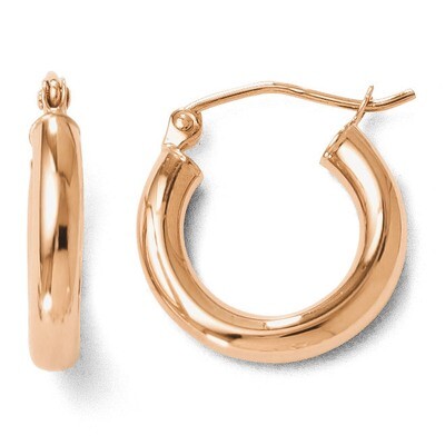 Leslie&#39;s 3mm Polished Hoop Earrings - 14k Rose Gold HB-LE889, MPN: LE889, 886774966342