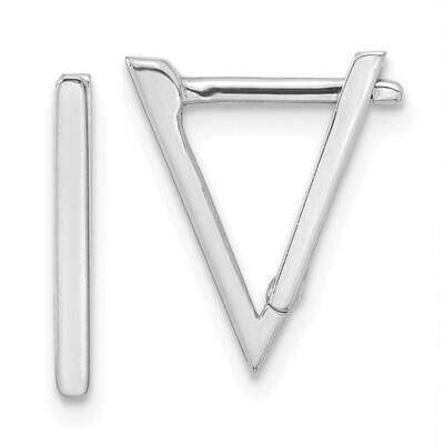 Triangle Hoop Earrings 14k White Gold Polished YE1918W, MPN: YE1918W, 191101799709