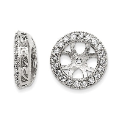 Earring Jacket 14k White Gold AA Quality Diamond XJ36WAA, MPN: XJ36WAA, 883957115412