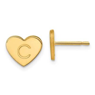 Initial Heart Post Earrings Sterling Silver Gold-plated XNE143GP, MPN: XNE143GP, 191101085949