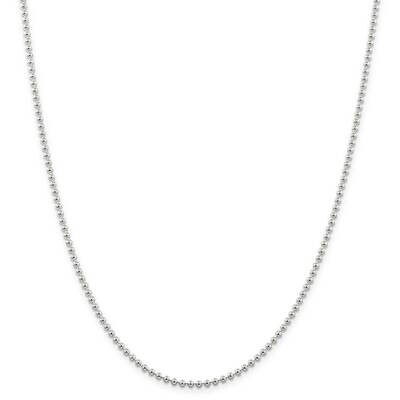 2.35mm Beaded Chain with 2 Inch Extender 18 Inch Sterling Silver QK82E-18, MPN: QK82E-18,