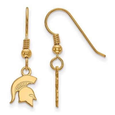 Michigan State University x-Small Dangle Earring Wire Gold-plated Silver GP048MIS, MPN: GP048MIS, 8…