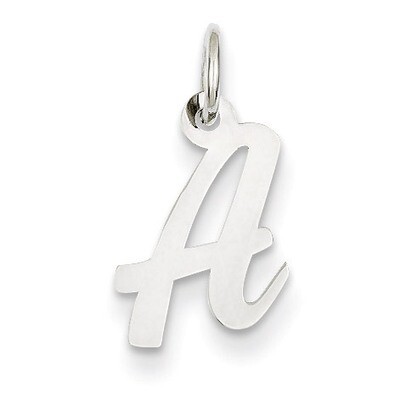 Small Script Initial A Charm 14k White Gold YC659A, MPN: YC659A, 191101634802