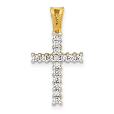Diamond Latin Cross Pendant 14k Gold &amp; Rhodium PM4973-025-YA, MPN: PM4973-025-YA, 883957756486