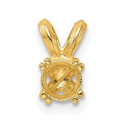 Round 4-Double Prong 3.8mm Pendant Setting 14k Yellow Gold YG943, MPN: YG943,