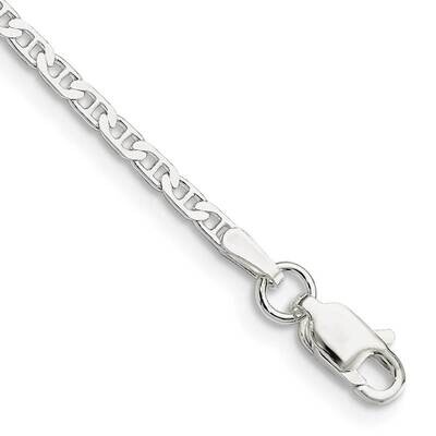 2.1mm Flat Anchor Chain Anklet 10 Inch Sterling Silver QAN060-10, MPN: QAN060-10, 196904161036