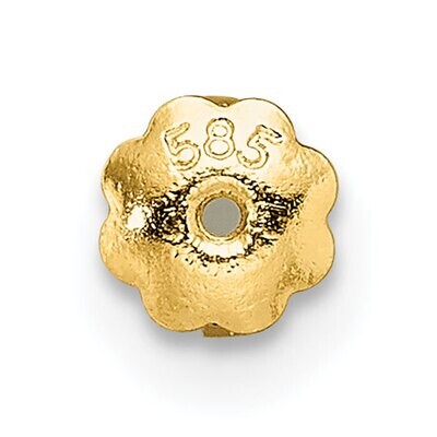 2 Hole Threaded Ear Nut 14k Yellow Gold YG673, MPN: YG673,