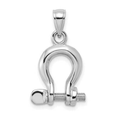 Medium Shackle Link Screw Charm 14k White Gold 3-D K7976W, MPN: K7976W, 196904083246