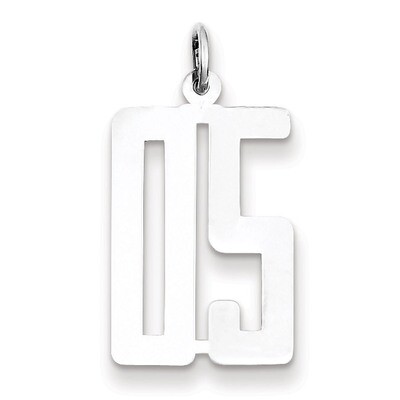 Small Elongated Pol Number with Top Sterling Silver QES05T