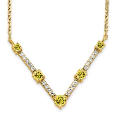 Created Yellow Sapphire Necklace 14k Gold Lab Grown Diamond PM7512-CYS-010-YLG, MPN: PM7512-CYS-010…