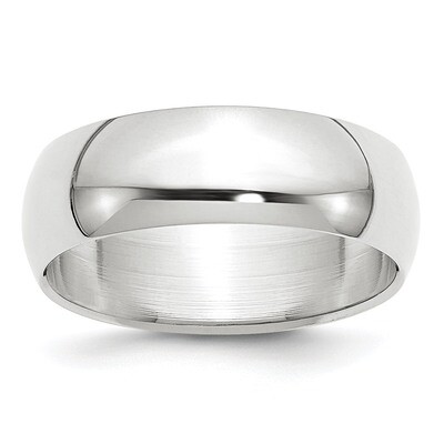 7mm Half Round Band 10k White Gold WHR070 Engravable, MPN: WHR070, 886774466675