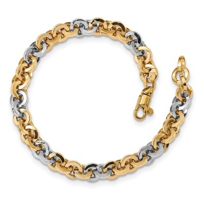 Leslie&#39;s Link Bracelet 7.5 Inch 14k Two-tone Gold Polished HB-LF950-7.5, MPN: LF950-7.5, 1911011486…