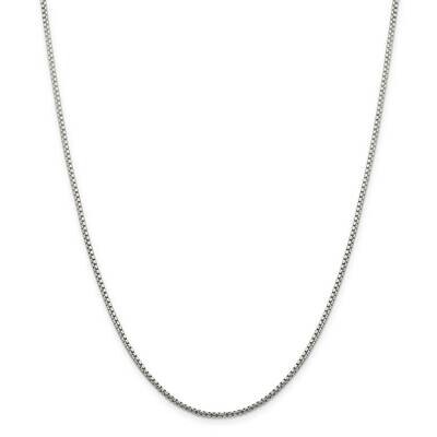 1.75mm Diamond-Cut Round Box Chain 36 Inch Sterling Silver QVX035-36, MPN: QVX035-36,