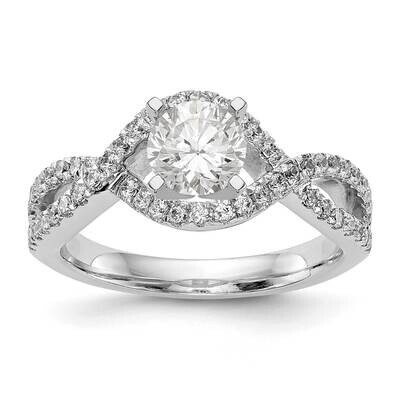 Diamond Si1/Si2, G H I, Peg Set Semi-Mount Engagement Ring 14k White Gold Lab Grown RM2539E-035-7WL…