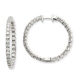 Diamond Hinged Hoop Earrings 14k White Gold XE1354VS, MPN: XE1354VS, 883957337593