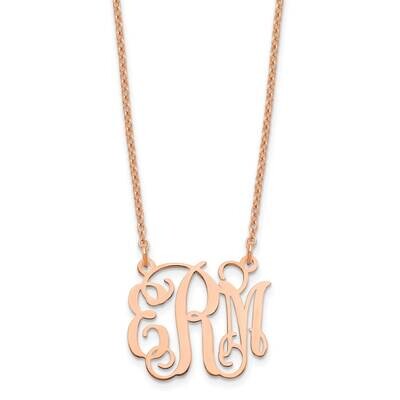 Rode-Plated Polished Monogram Necklace Sterling Silver XNA528RP, MPN: XNA528RP,
