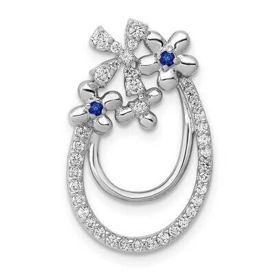 Sapphire Flower Chain Slide 14k White Gold Diamond PM3988-SA-025-WA, MPN: PM3988-SA-025-WA, 8839572…