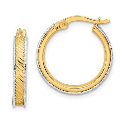 Diamond-Cut Hoop Earrings 14k Two-Tone Gold Polished TF2072, MPN: TF2072, 883957988368