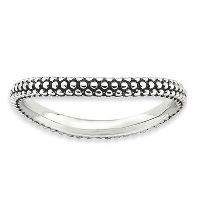 Antiqued Wave Ring - Sterling Silver Polished QSK830, MPN: QSK830, 886774181387