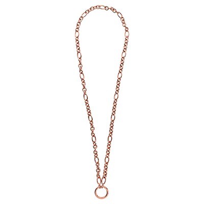 Nikki Lissoni Figaro Cable Round Chain 14X4mm / 9X7mm For Charms with Oring Closure Rose Gold-Plate…