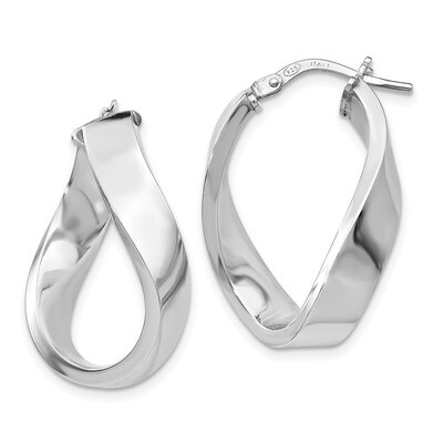 Leslie&#39;s Twisted Hoop Earrings Sterling Silver Polished HB-QLE986, MPN: QLE986, 191101555312
