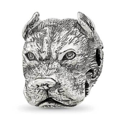 Antiqued Pitbull Hinged Bead Sterling Silver QRS4301, MPN: QRS4301,