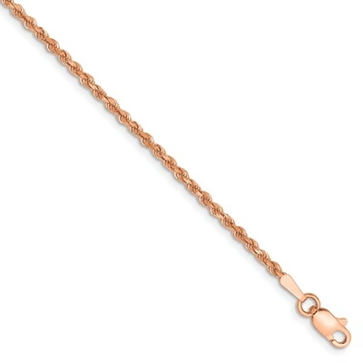 7 Inch 1.75mm Diamond-cut Rope with Lobster Clasp Chain 14k Rose Gold 014R-7, MPN: 014R-7, 88395794…