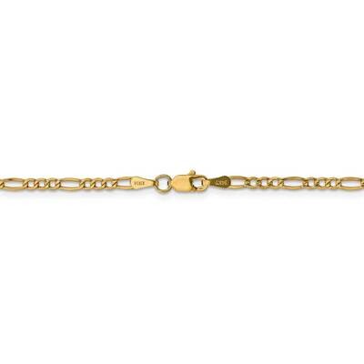 22 Inch 2.5mm Semi-Solid Figaro Chain 14k Yellow Gold BC120-22, MPN: BC120-22, 191101905292