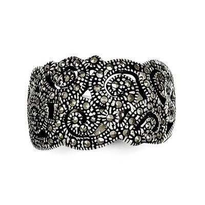 Marcasite Ring Sterling Silver QR1380-7, MPN: QR1380, 883957181370