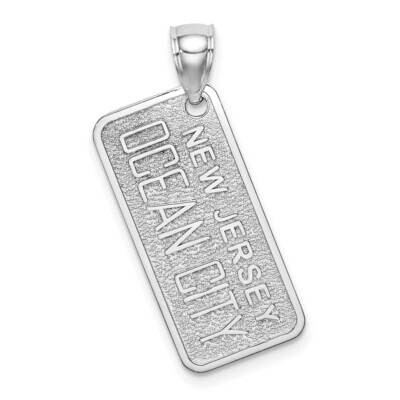 Ocean City Nj License Plate Charm 14k White Gold Textured K9583W, MPN: K9583W, 637218139224
