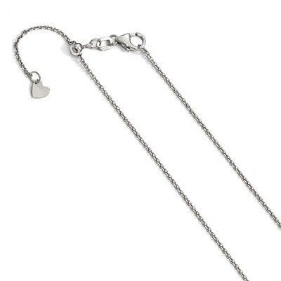 Leslie&#39;s 1.25 mm Adjustable Diamond-cut Cable Chain 22 Inch 14K White Gold HB-1267-22, MPN: 1267-22…