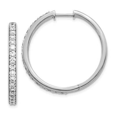 Hoop Earrings 14k White Gold Diamond EM4267-125-WA, MPN: EM4267-125-WA, 883957263502