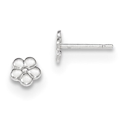 Flower Post Earrings 14k White Gold Polished YE1750, MPN: YE1750, 886774762012