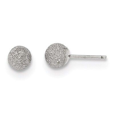 Madi K Laser Cut 5M Ball Post Earrings 14k white Gold SE2482, MPN: SE2482, 191101363405