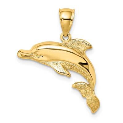 Polished Engraved Dolphin Charm 14k Gold 2-D K7412, MPN: K7412, 637218010943