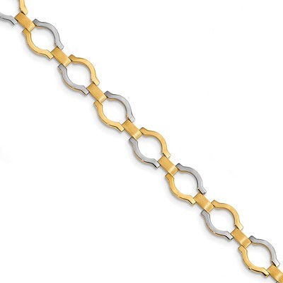 Leslie&#39;s Fancy Link Bracelet 7.25 Inch 14k Rhodium-plated HB-LF935-7.25, MPN: LF935-7.25, 191101762…