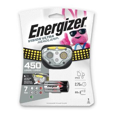 Energizer Vision Ultra HD LED 450 Lumens Headlight with 3 Energizer MAX AAA Batteries JT5352, MPN: …