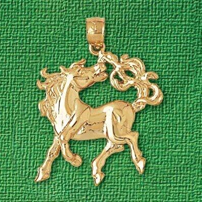 Dazzlers Jewelry Horse Pendant Necklace Charm Bracelet in Yellow, White or Rose Gold 1782, MPN: DZ-…