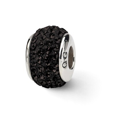 Black Full Swarovski Crystal Bead Sterling Silver QRS1995, MPN: QRS1995, 883957514840