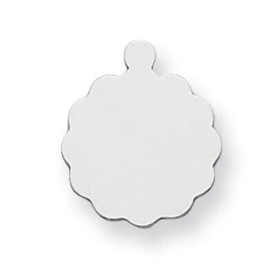Round Scalloped with Eyelet Stamping Sterling Silver Rhodium-plated SS1272, MPN: SS1272,