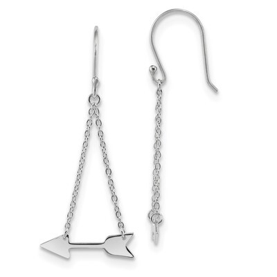 Double Chain Arrow Dangle Earrings Sterling Silver Rhodium-plated QE13656, MPN: QE13656, 1911010029…