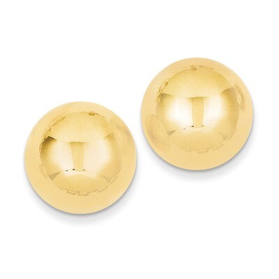 16mm Half Ball Post Earrings 14k Gold Polished E925, MPN: E925, 658226124217