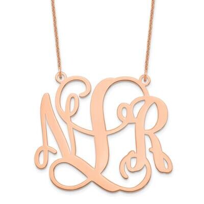 Polished Cut Out Monogram Necklace 14k Rose Gold Large XNA502R, MPN: XNA502R,
