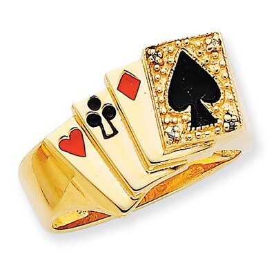 Poker Ring Mounting 14k Gold Y2717, MPN: Y2717,