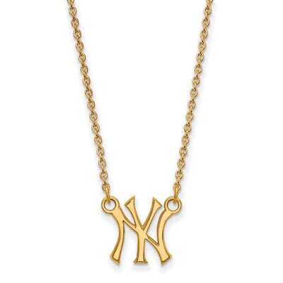 New York Yankees Small Pendant with Chain Necklace 10k Yellow Gold 1Y015YAN-18, MPN: 1Y015YAN-18, 8…