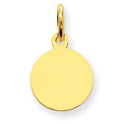 Plain .027 Gauge Circular Engravable Disc Charm 14k Gold XM134/27, MPN: XM134/27, 883957473390