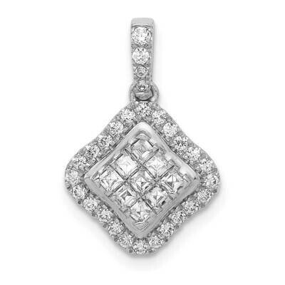 1/2Ct. Diamond Cluster Pendant 14k White Gold PM4370-050-WA, MPN: PM4370-050-WA, 883957298184
