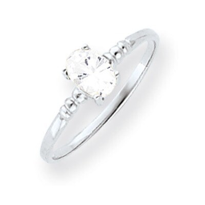 Cubic Zirconia Ring 14k white Gold 6x4mm Oval Y4667CZ Diamond, MPN: Y4667CZ, 883957564395