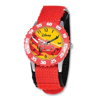 Disney Cars Lightning Mcqueen Red Velcro Band Time Teacher Watch XWA3617, MPN: XWA3617, 843231060074
